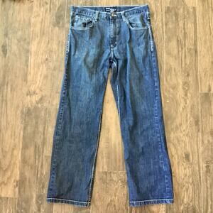 Qruel Blue Wash Straight Jeans, 34x32